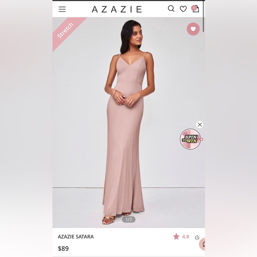 Azazie Satara Gown - Dusty Rose - Size A2